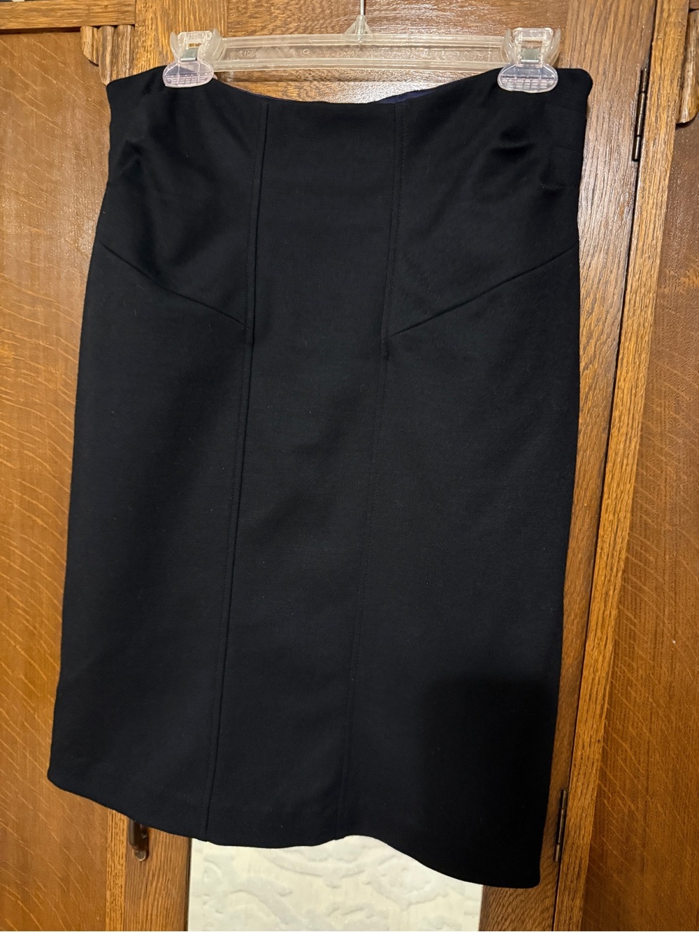 Diane Von Furstenberg Black Pencil Wool Blend Skirt. 12